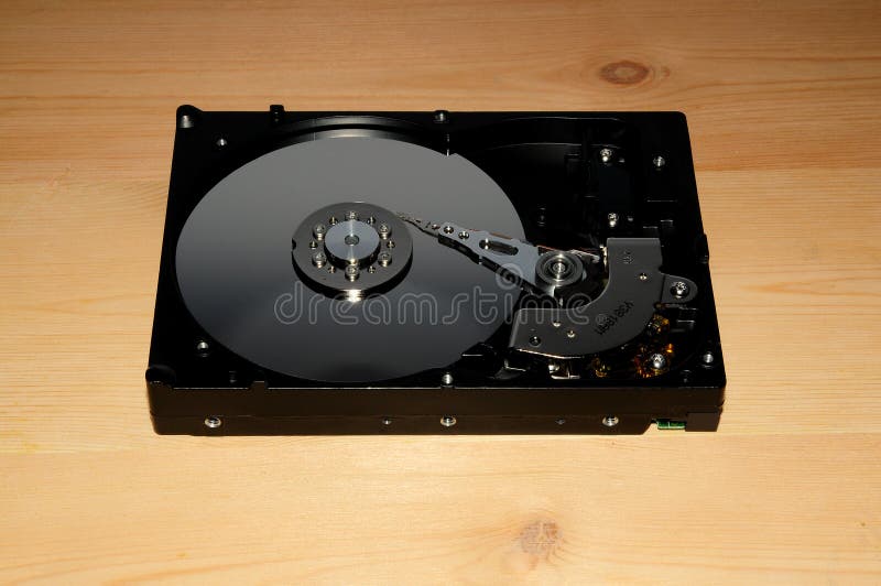 Close up of hard disk stock photo