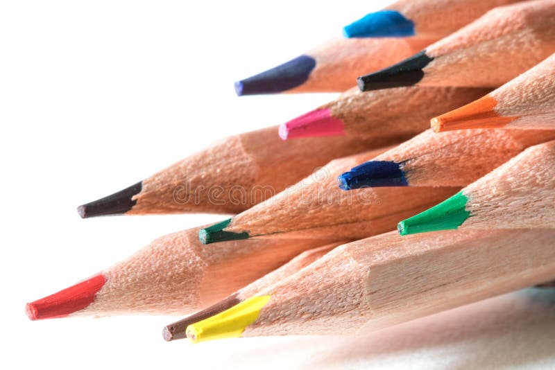 Close up head of color pencil , a creative colorful idea concept royalty free stock photo Close up head of color pencil , a creative colorful idea concept royalty free stock photo