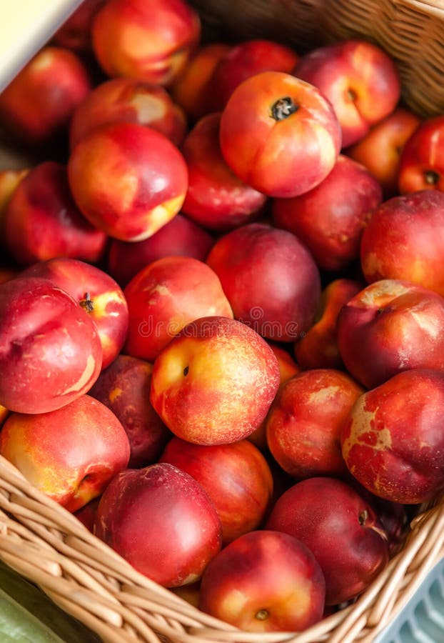Close up of heap of nectarine stock photo