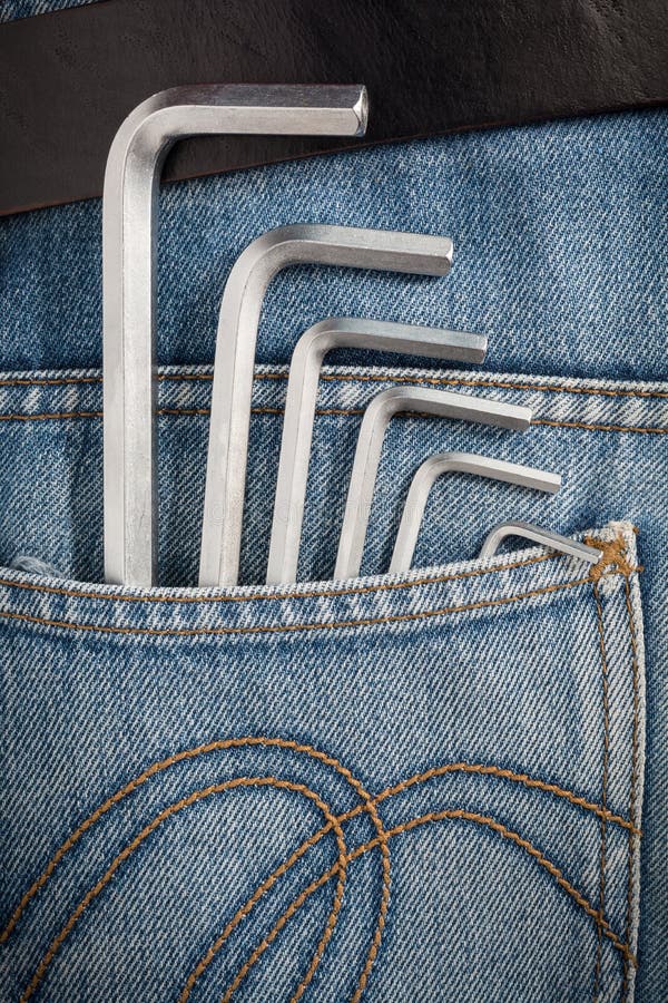 Hex Key Wrenches Blue Jeans Pocket Stock Photos Free & RoyaltyFree