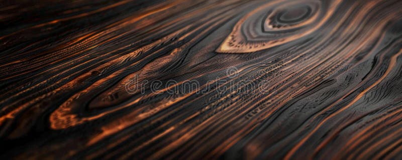 A close-up of high-quality ebony wood paneling with a dark, almost black finish and subtle grain royalty free stock photo