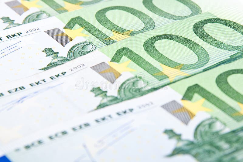 Close-up hundred euro banknotes royalty free stock photography