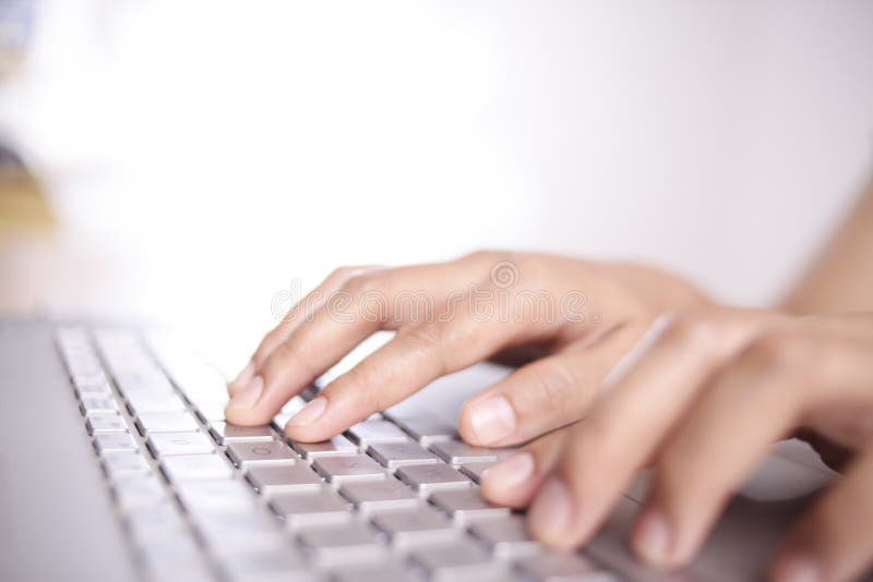 Typing on Notebook royalty free stock photography