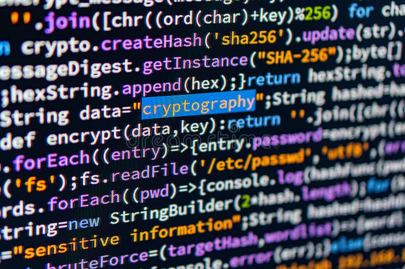 A close-up image of color-coded computer code, with the word hash highlighted The code suggests a focus on cryptography royalty free stock images