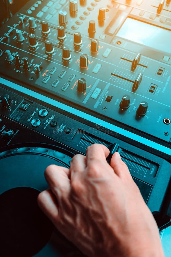 Dj playing music stock image. Image of music, clubbing 130617361
