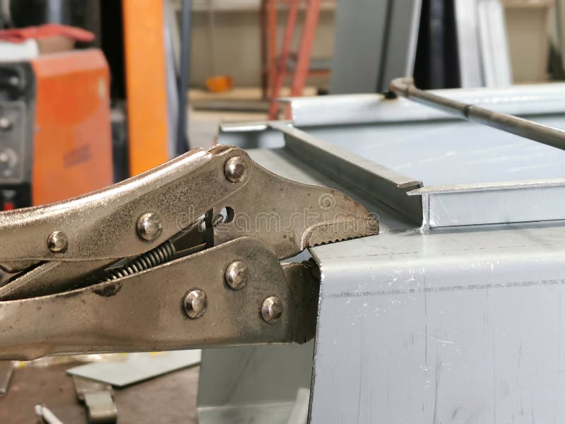 Close up image grip or locking plier with blurry background. stock photography