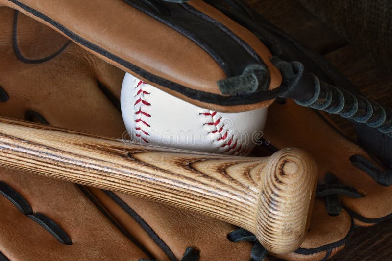 Old Used Baseball Equipment Close Up Stock Image Image of gear, game
