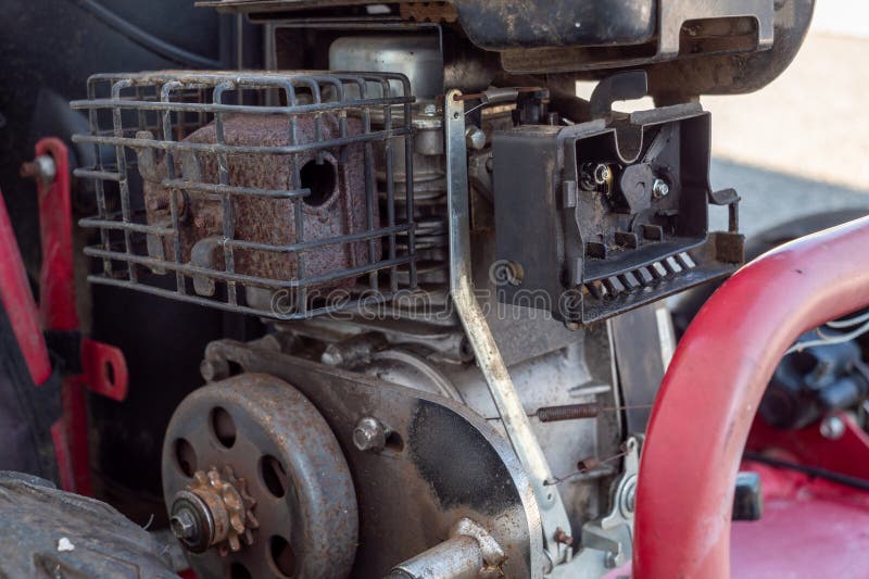 Close-up image of a rusty old engine stock images