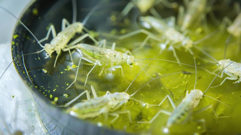 Close-up of Transparent Crickets stock illustration