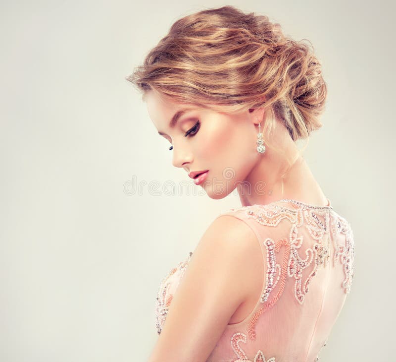 Close up Image Of Wedding And Evening Hairstyle Stock Close up Image Of Wedding And Evening Hairstyle Stock