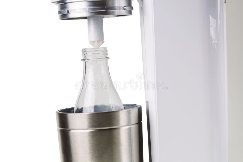 Close up inside view of soda stream machine. royalty free stock images