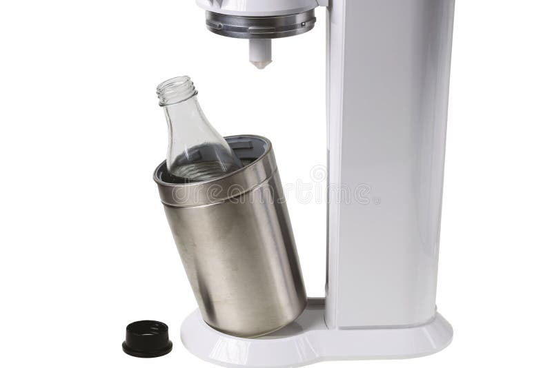 Close up inside view of sodastream machine. royalty free stock photography