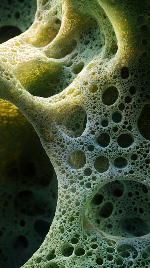 Close-up of intricate green and yellow bubble patterns resembling natural cellular structures vector illustration