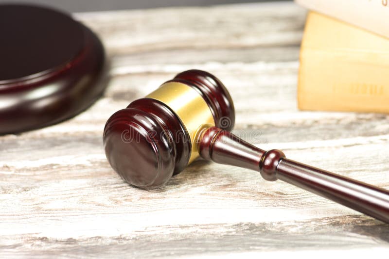 Closeup of a Judge Gavel or Auction Hammer Stock Photo Image of