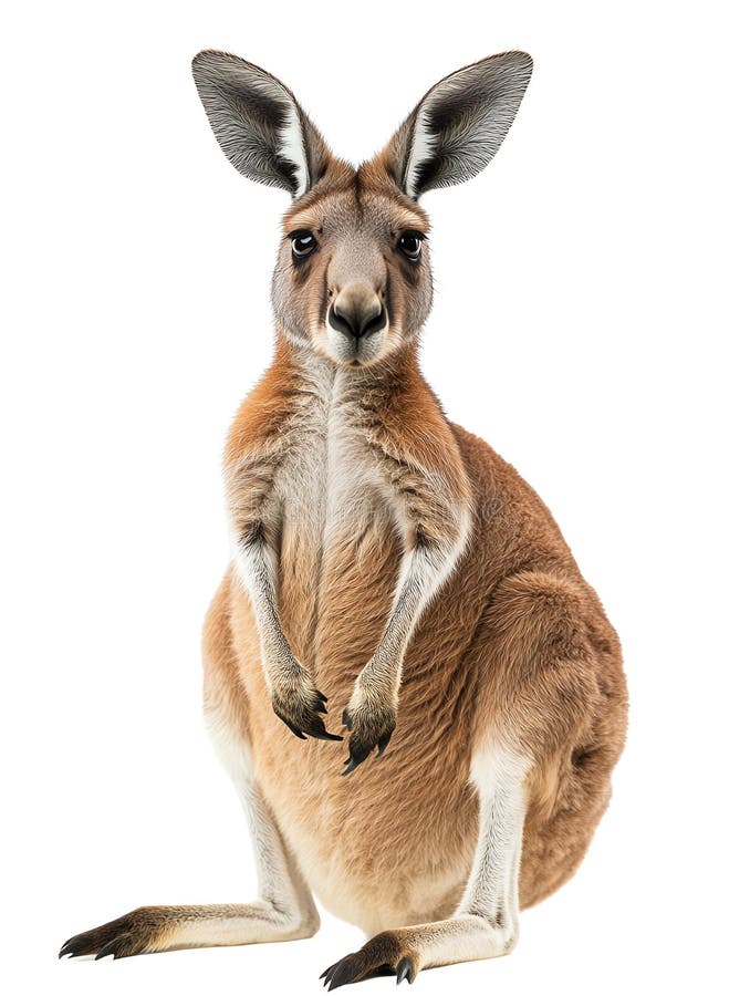 A close-up of a kangaroo posing elegantly, showcasing its features royalty free illustration
