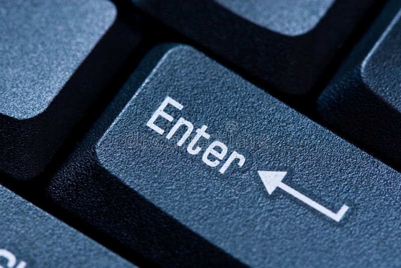 Close up of keyboard, enter computer key stock photo