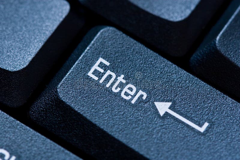 Close up of keyboard, enter computer key