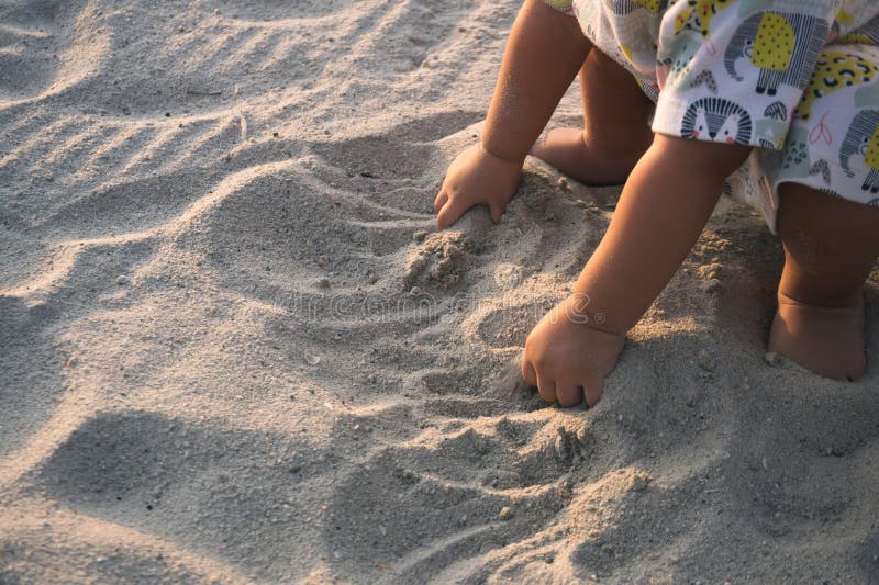 Close Up of Kid Hands Digging Stock Photo Image of horizontal