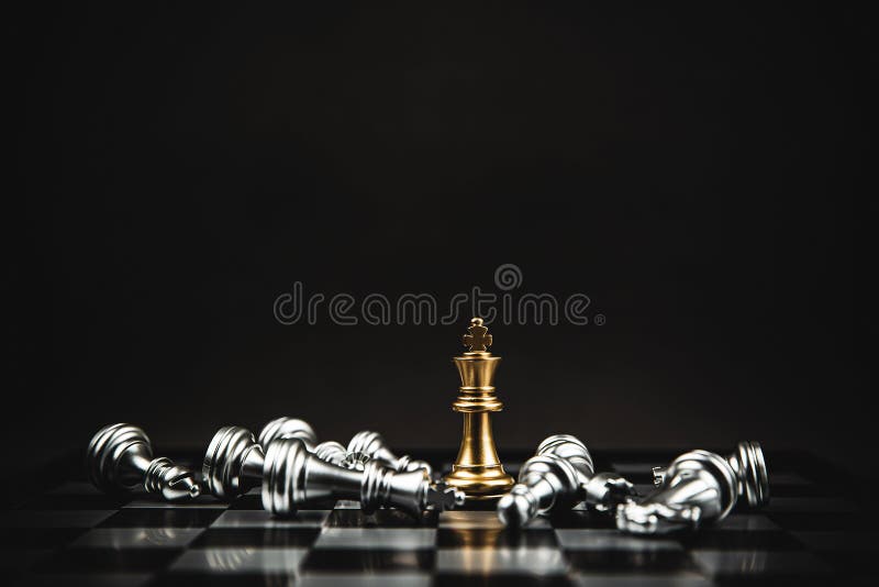 Investment Leadership Concept The King Chess Piece With Chess Others Nearby  Go Down From Floating Board Game Concept Of Business Ideas And Competition  And Strategy Plan Success Meaning Stock Photo - Download