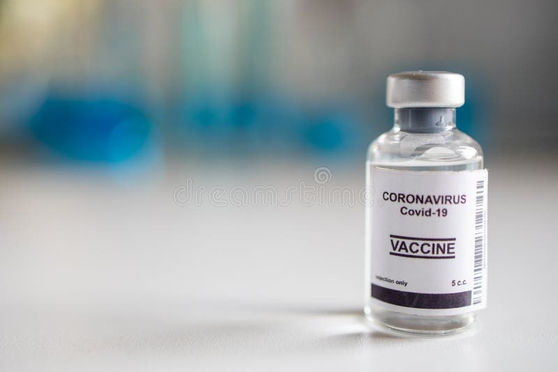 Close-up on Laboratory Tube Virus corona 19 vaccine.