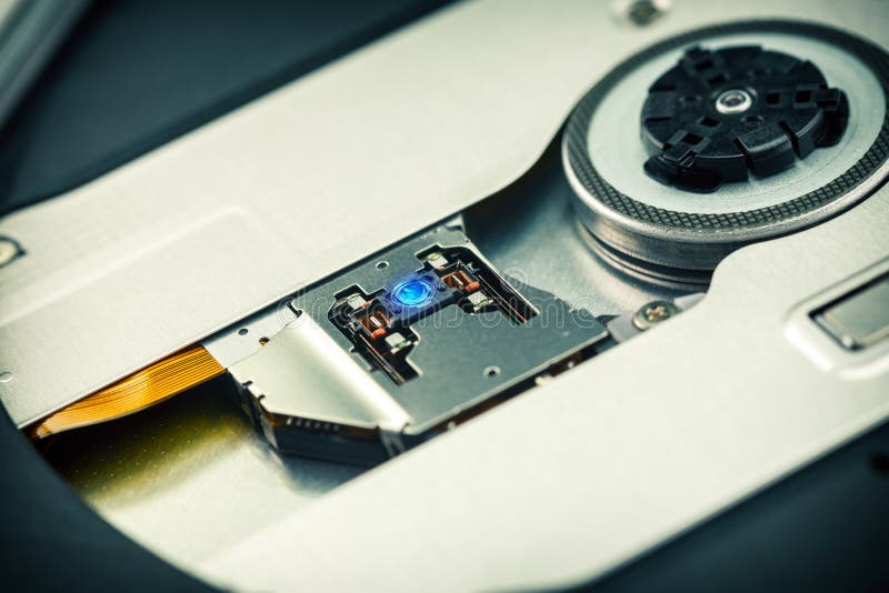 Close Up Laser Head Lens of Cd Dvd Dvdrw Optical Drive Stock Photo