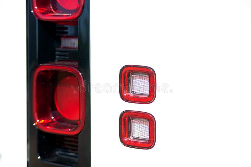 Close Up LED Tail Lights of Modern Car. Back of SUV with Rear Lights