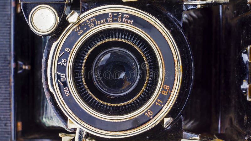 Close-up lens of retro camera