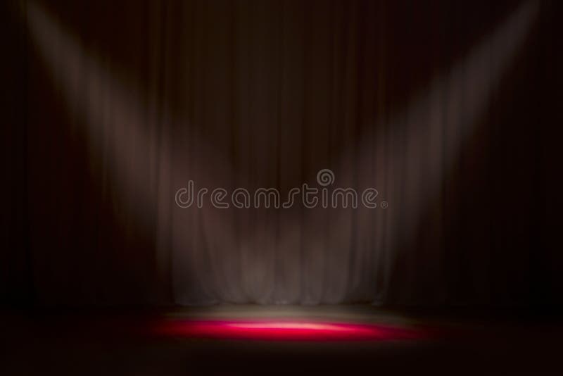 Close up of light beam at the empty stage stock photo