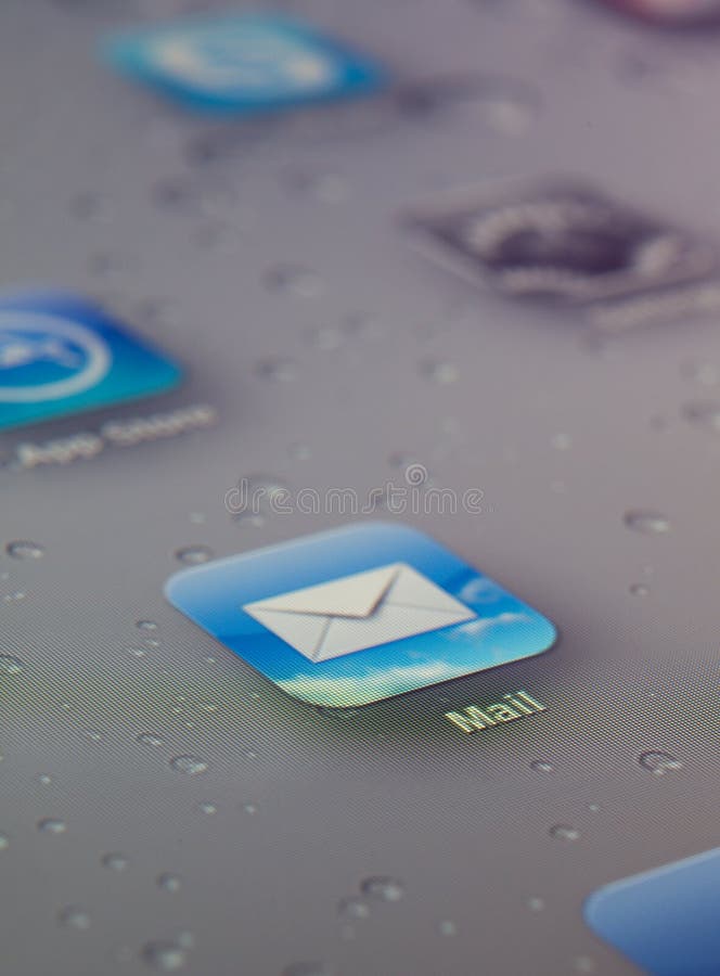 Close up of mail icon stock photo