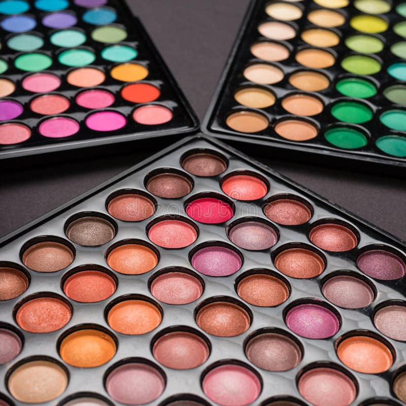 Close-up of Colorful Eyeshadow Palettes Stock Image - Image of ...