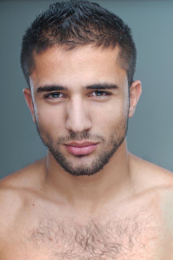 Close up of a male model