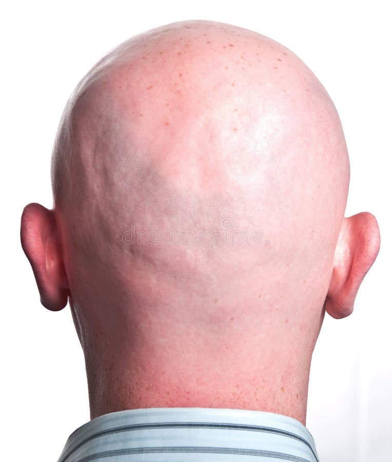 Close up male shaved bald head