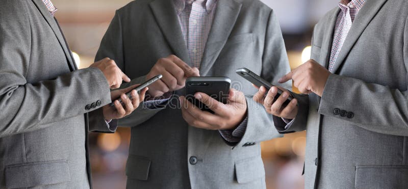 Close up of a man using workplace using technology new technology trends