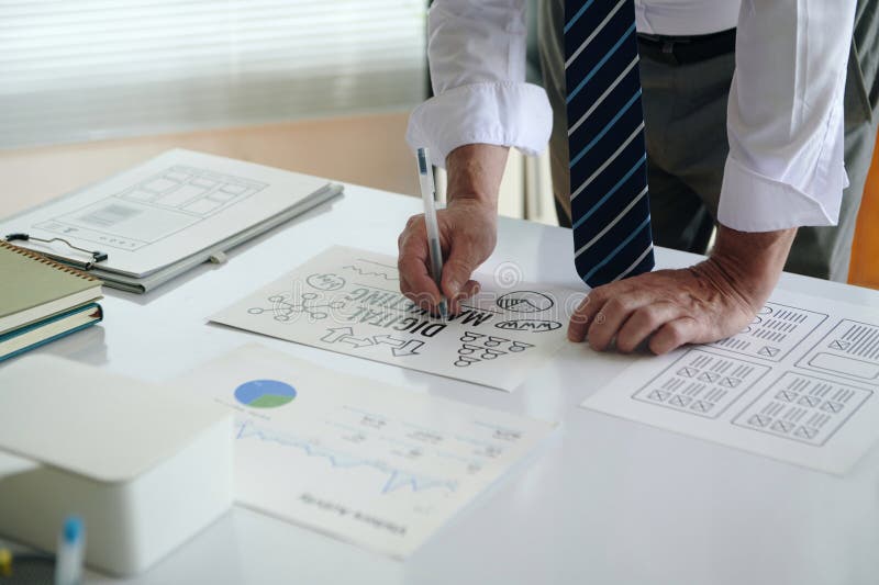 Manager Developing Digital Marketing In Office stock photography