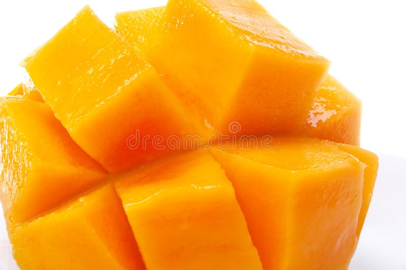 Close up of mango scored