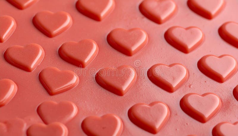 Close-up of many small, embossed hearts vector illustration
