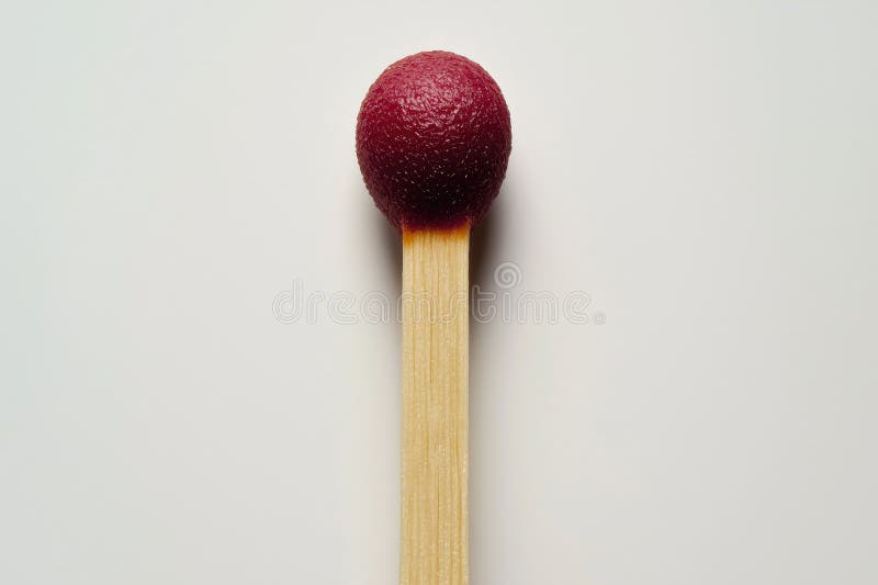 Close-up of a matchstick with a red tip isolated on a light background royalty free illustration