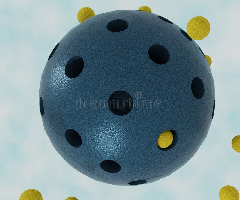 Close up Mesoporous nanoparticles loading nanomedicine vector illustration
