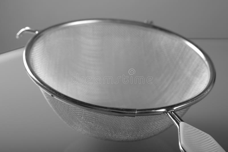 Close Up of Metallic Strainer with Plastic Handle Stock Image Image