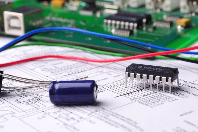 Close-up on a microchip stock image