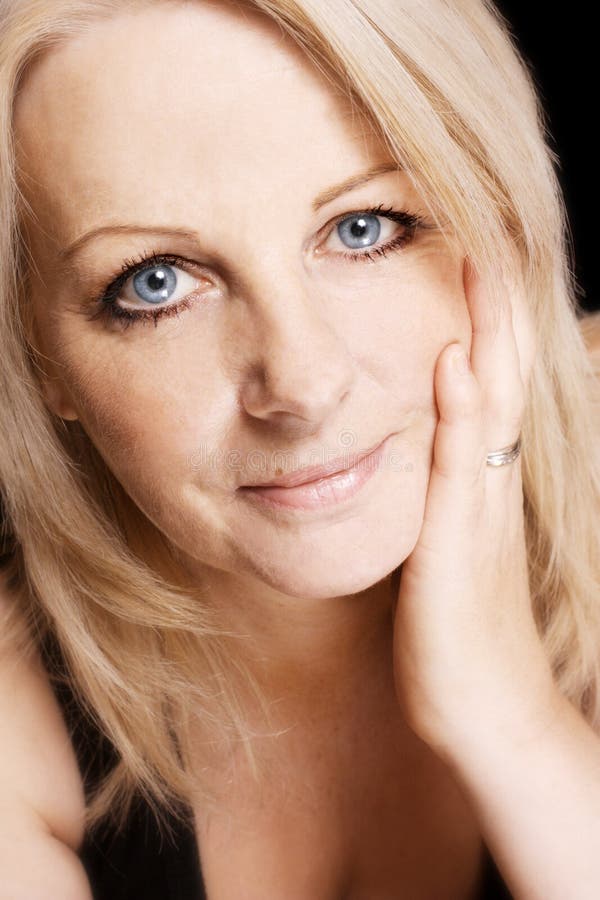 Close up of a middle aged woman stock photos