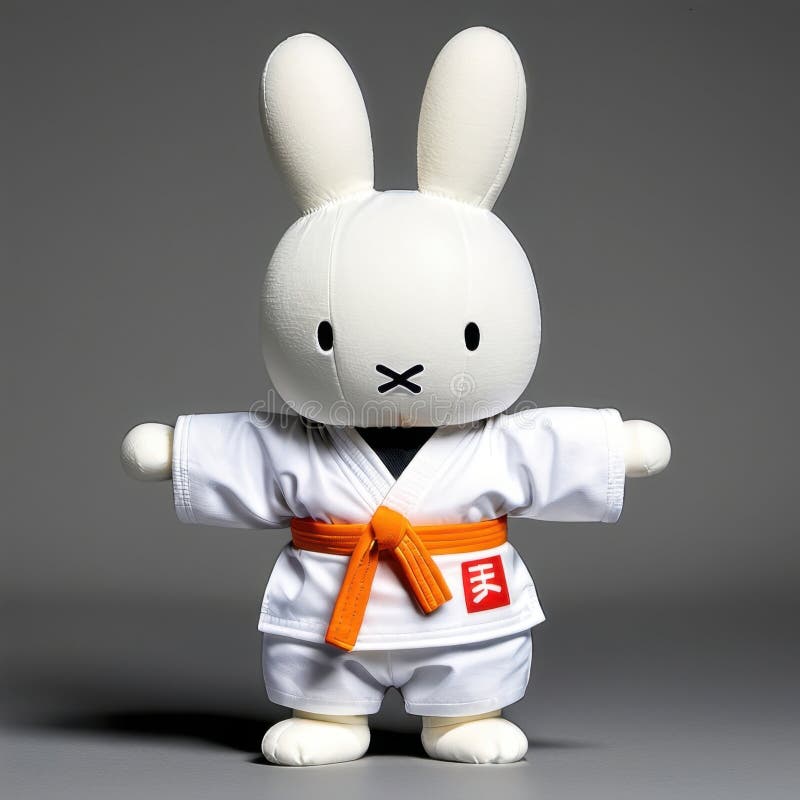 スポーツ選手 miffy Close Up Miffy in a Judo Suit Stock Illustration - Illustration of