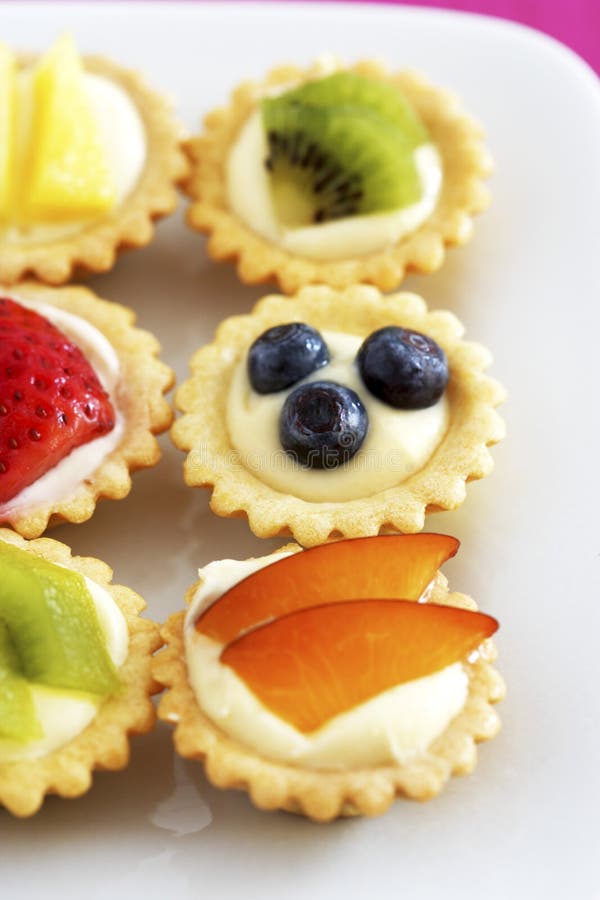 Closeup of Mini Fruit Cupcakes Elevated View Stock Photo Image of