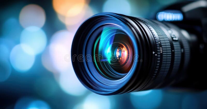 Close-up of a Modern Camera Lens royalty free illustration