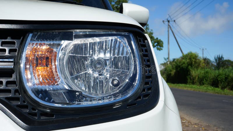 Close up of modern car headlights stock photography Close up of modern car headlights stock photography