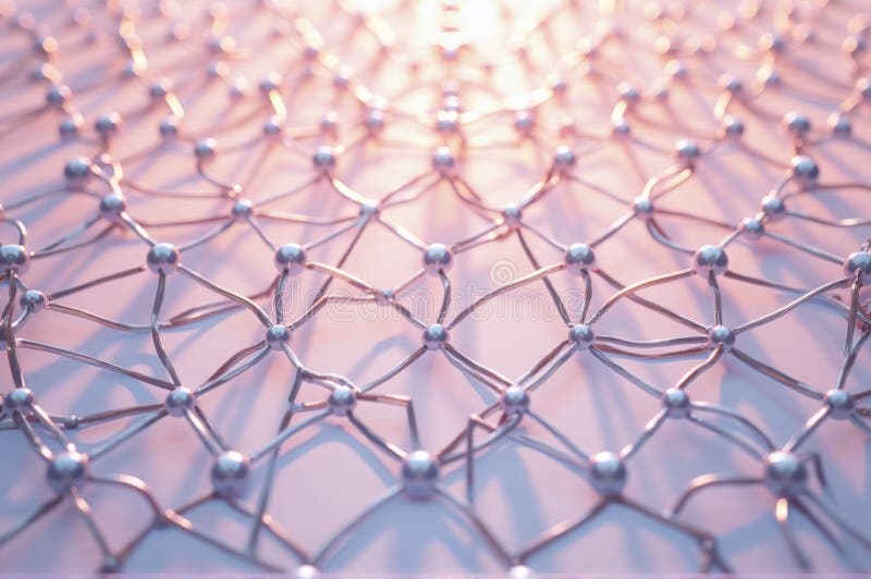 Close-up of molecular structure at sunset vector illustration