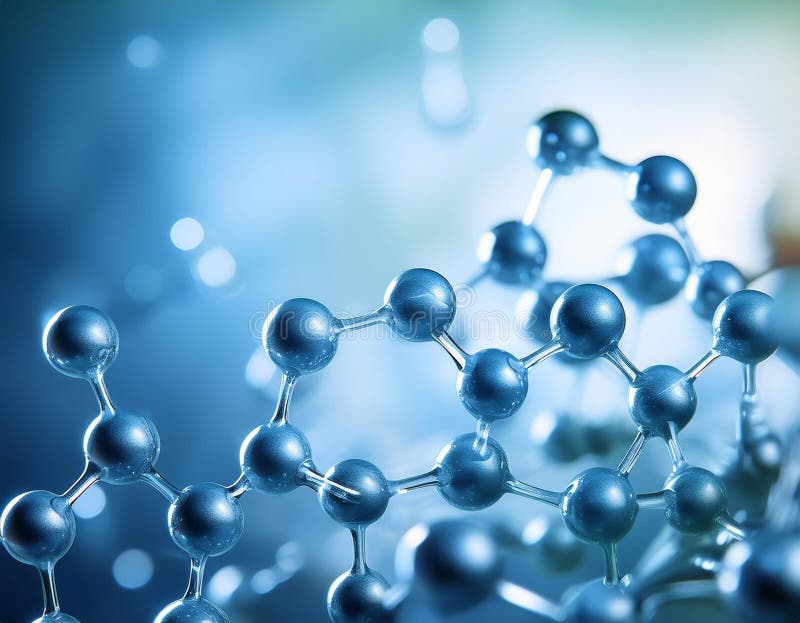 Close-Up of a Molecule Structure Representing Chemistry and Science royalty free illustration