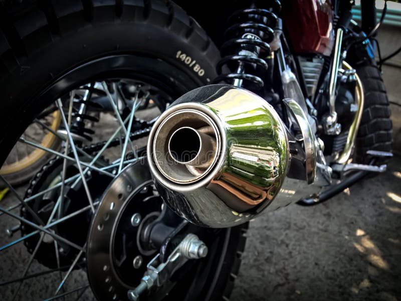 The Motorcycle Exhaust Pipe Stock Photo - Image of rear, metal: 106100272