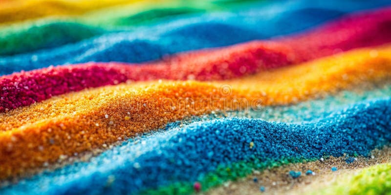Close up of multi coloured sand background Generative AI stock photography