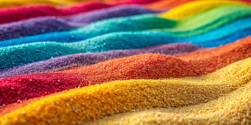 Close up of multi coloured sand background Generative AI stock image